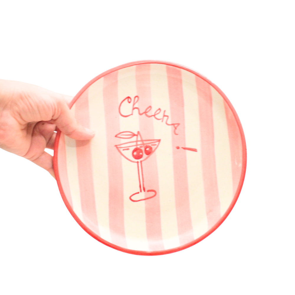 Cute Dessert Plate - Cheers (7 Inches)