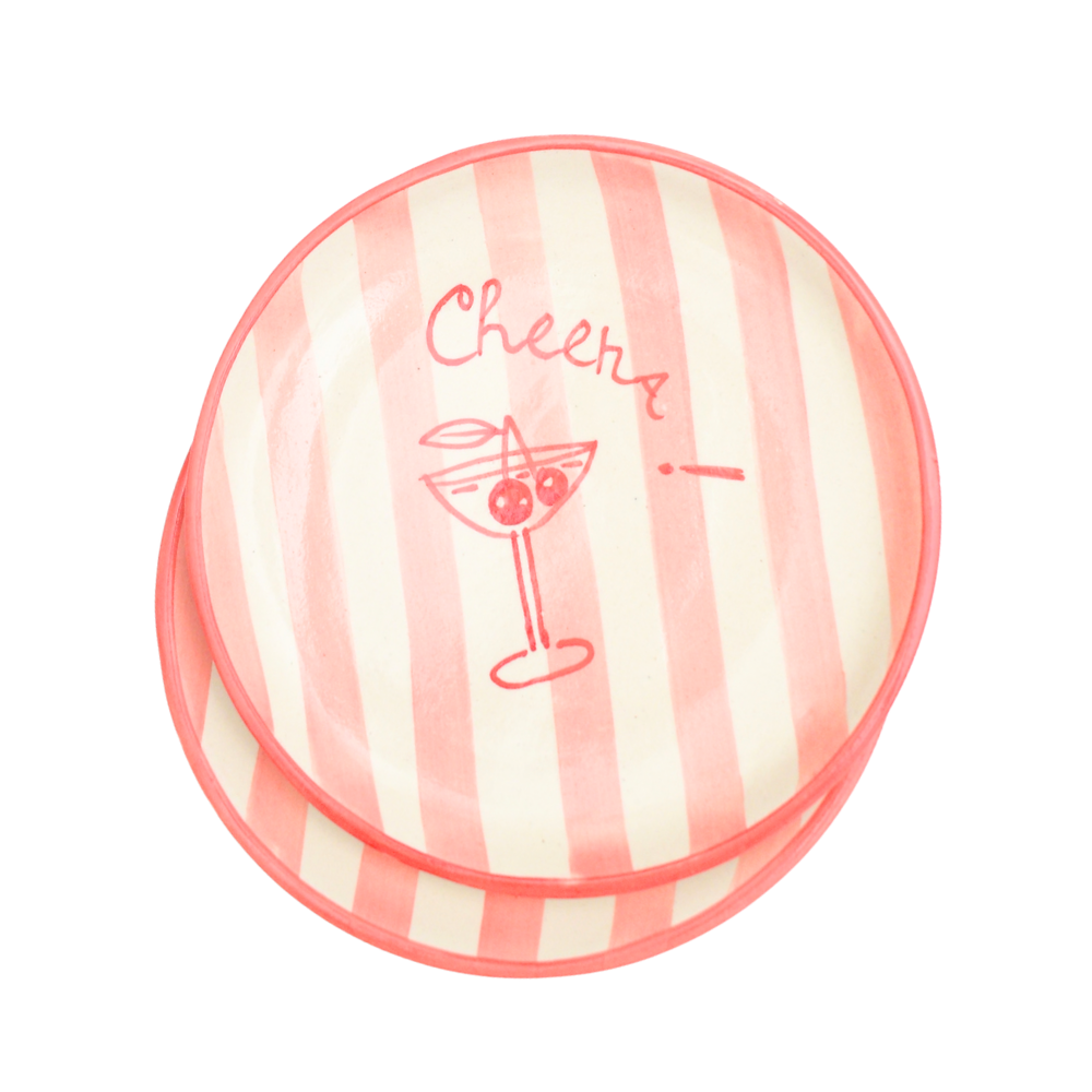 Cute Dessert Plate - Cheers (7 Inches)