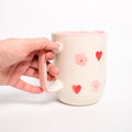 Ceramic Jug - Pink Flower Heart