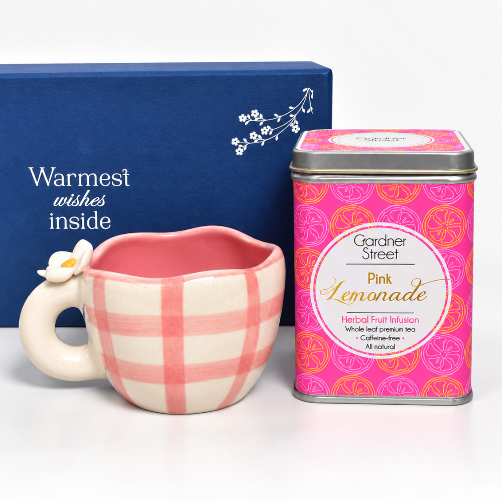 Daisy Mug and Pink Lemonade Tea Gift Set