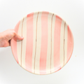 Ceramic Serving Plate - Pink Stripes (10 Inches)