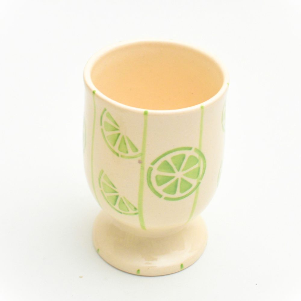 Ceramic Goblet - Striped Lemons