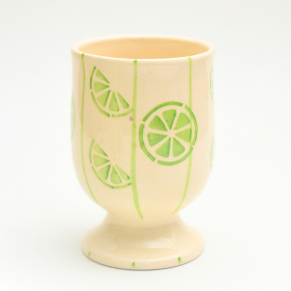 Ceramic Goblet - Striped Lemons