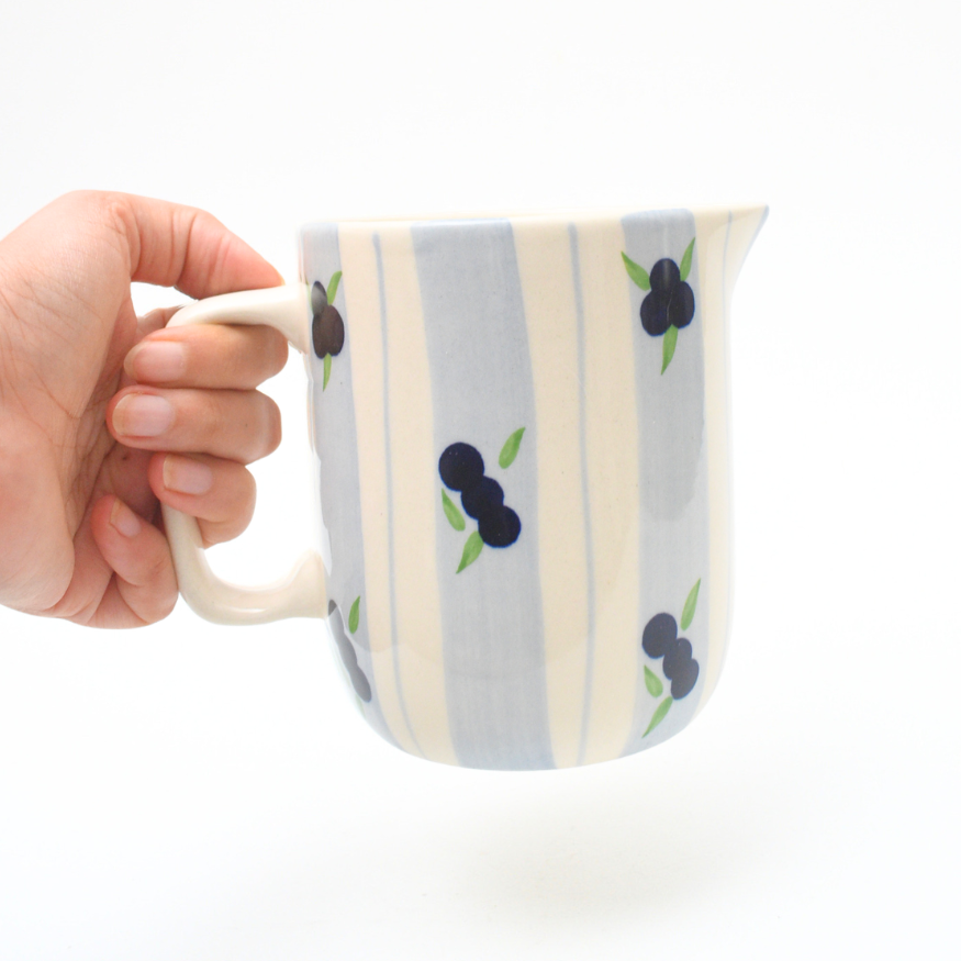 Ceramic Jug - Blueberry stripe