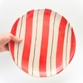 Ceramic Serving Plate - Red Stripes (10 Inches)
