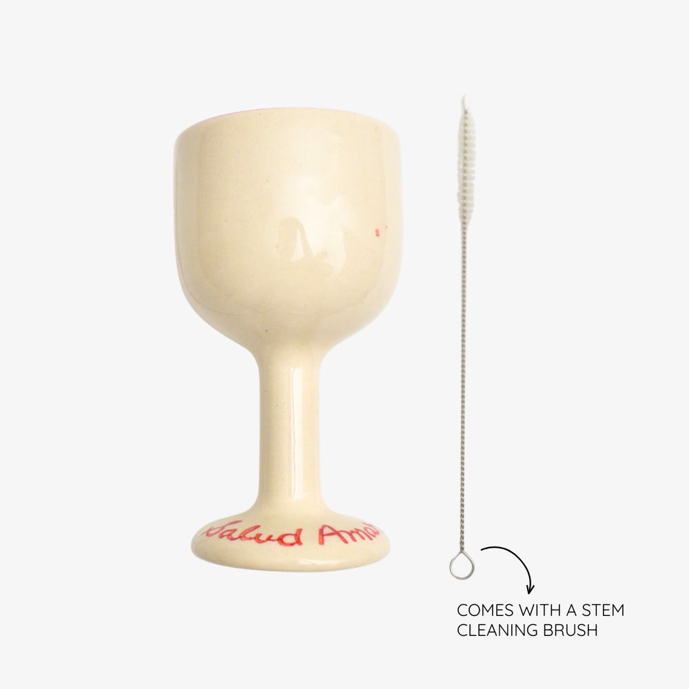 Ceramic Wine Glass - Salud Amor