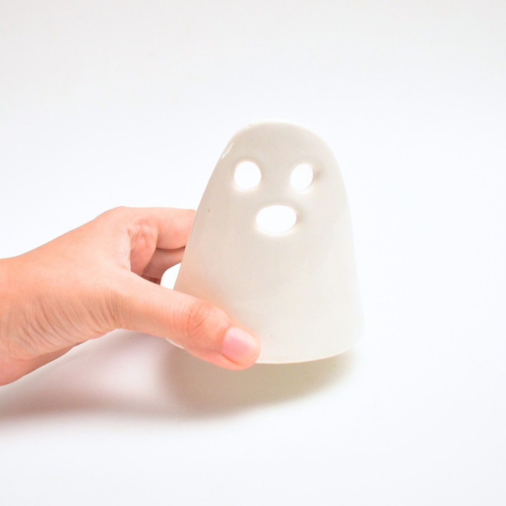 Ceramic Tealight Holder  - Ghost