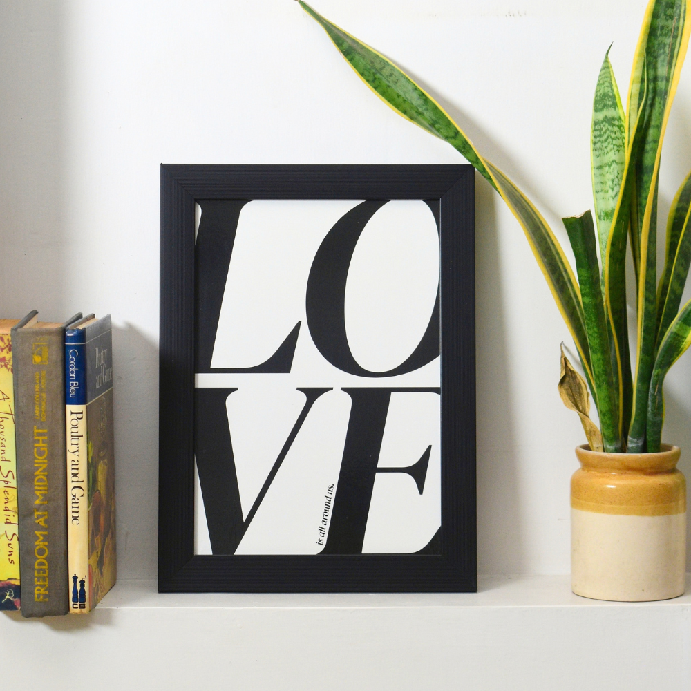 Wall Art Poster - Love is all around us Black