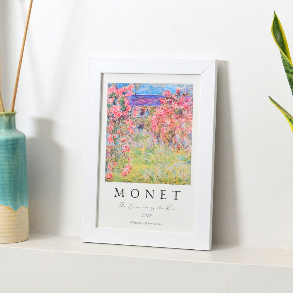 Wall Art Poster - Monet, House Amongst the roses