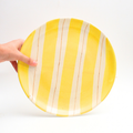 Ceramic Serving Plate - Yellow Stripes (10 Inches)