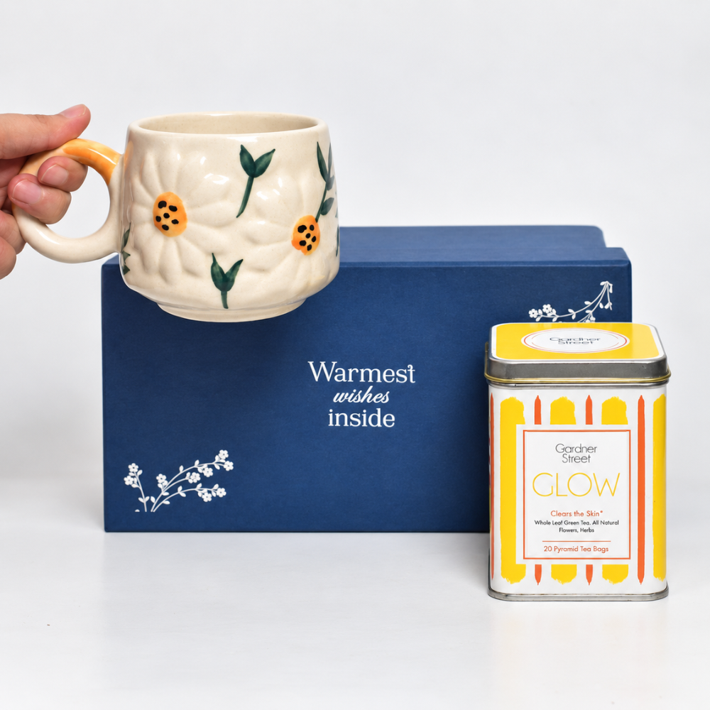 Sunflower mug and Glow Tea Gift Set