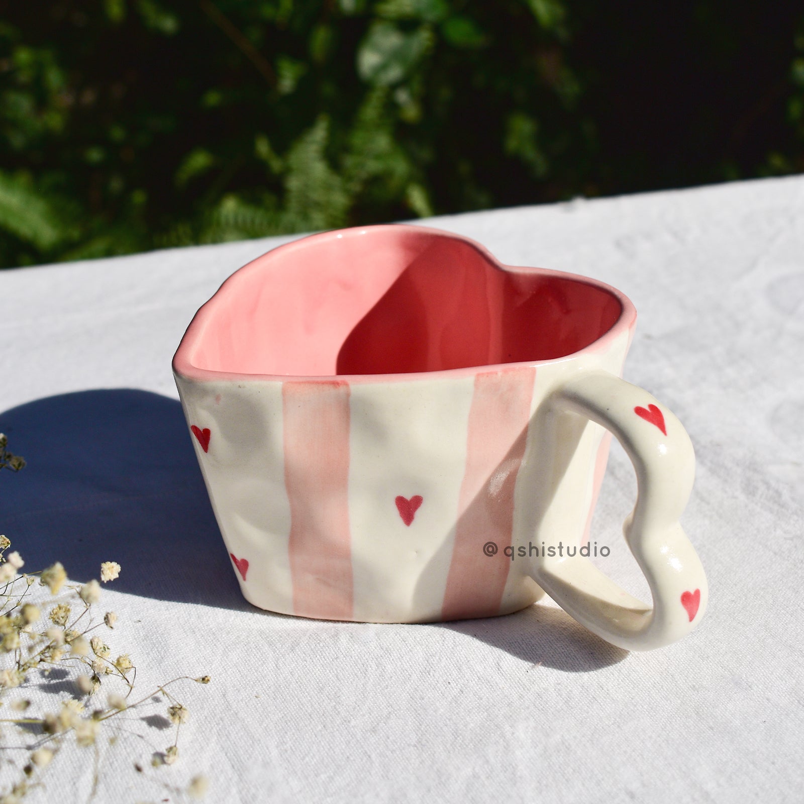 Ceramic Pinterest Mug - Pink Shaped Stripe Mug
