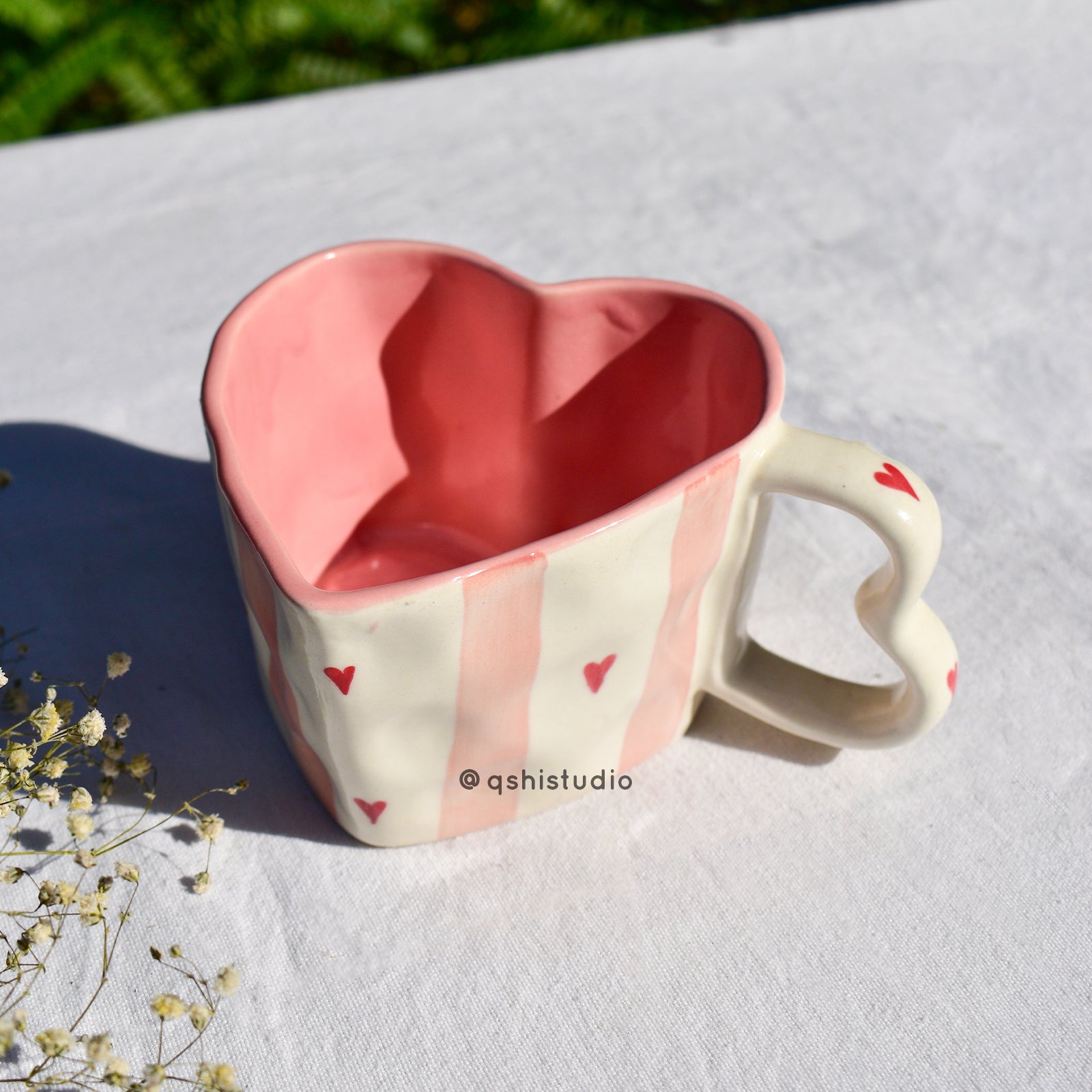 Ceramic Pinterest Mug - Pink Shaped Stripe Mug