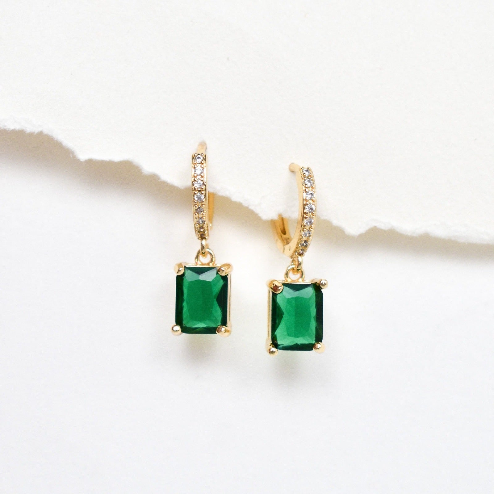 aurelia huggies emerald earrings for women