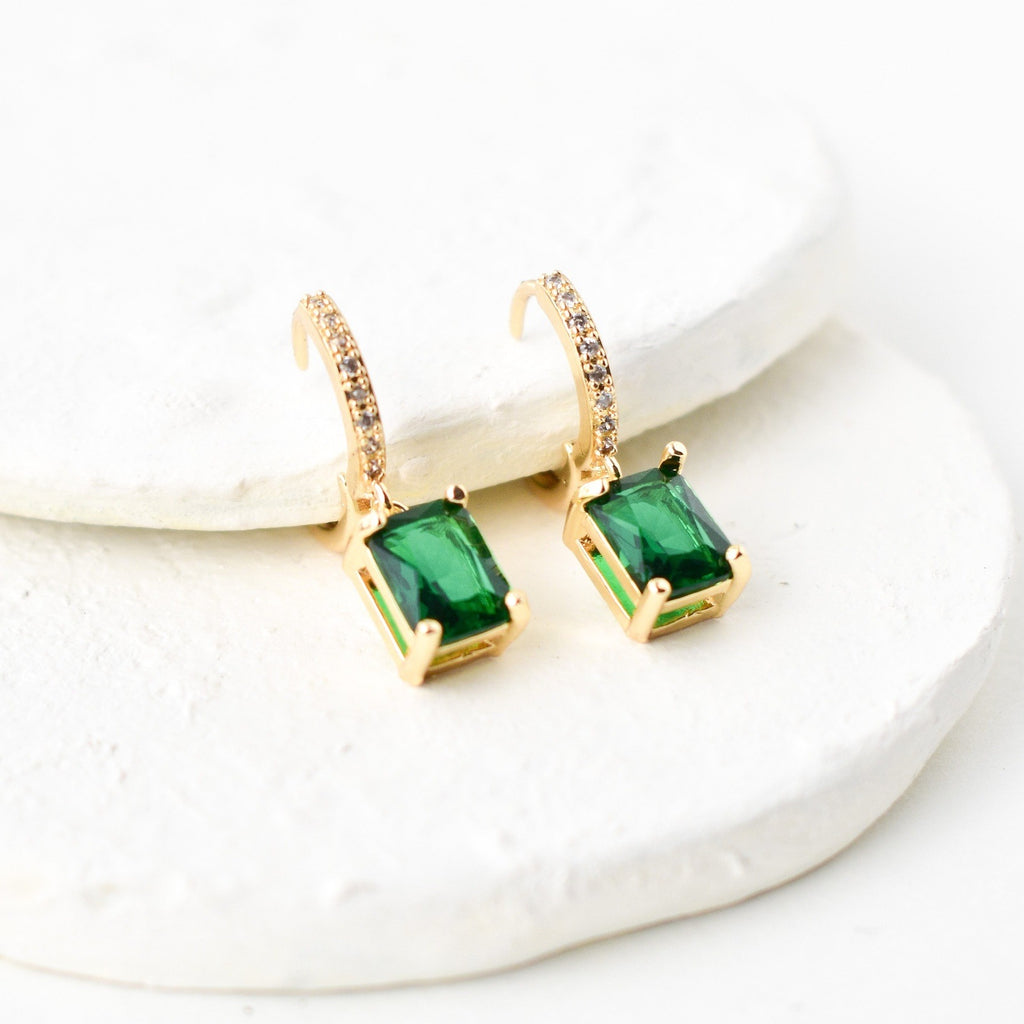 aurelia huggies emerald earrings for women