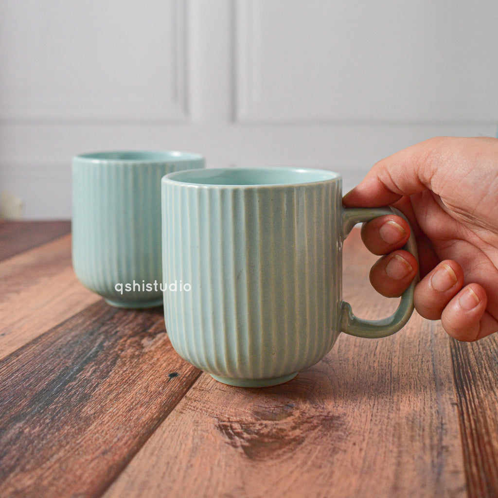 Aesthetic Handmade Ceramic Coffee Mug - Blue Lagoon