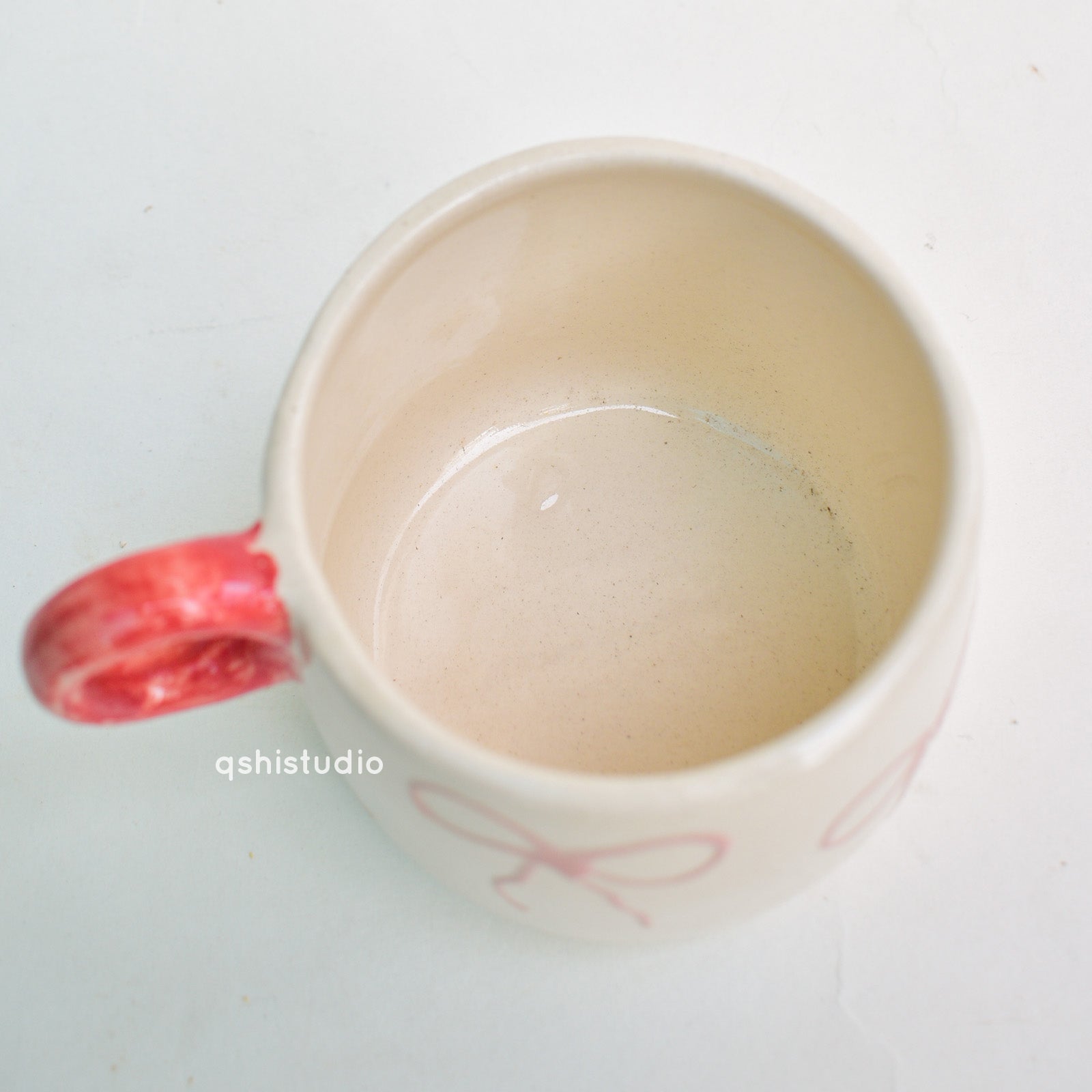 Ceramic Handmade Coffee Mug - Blush Bow