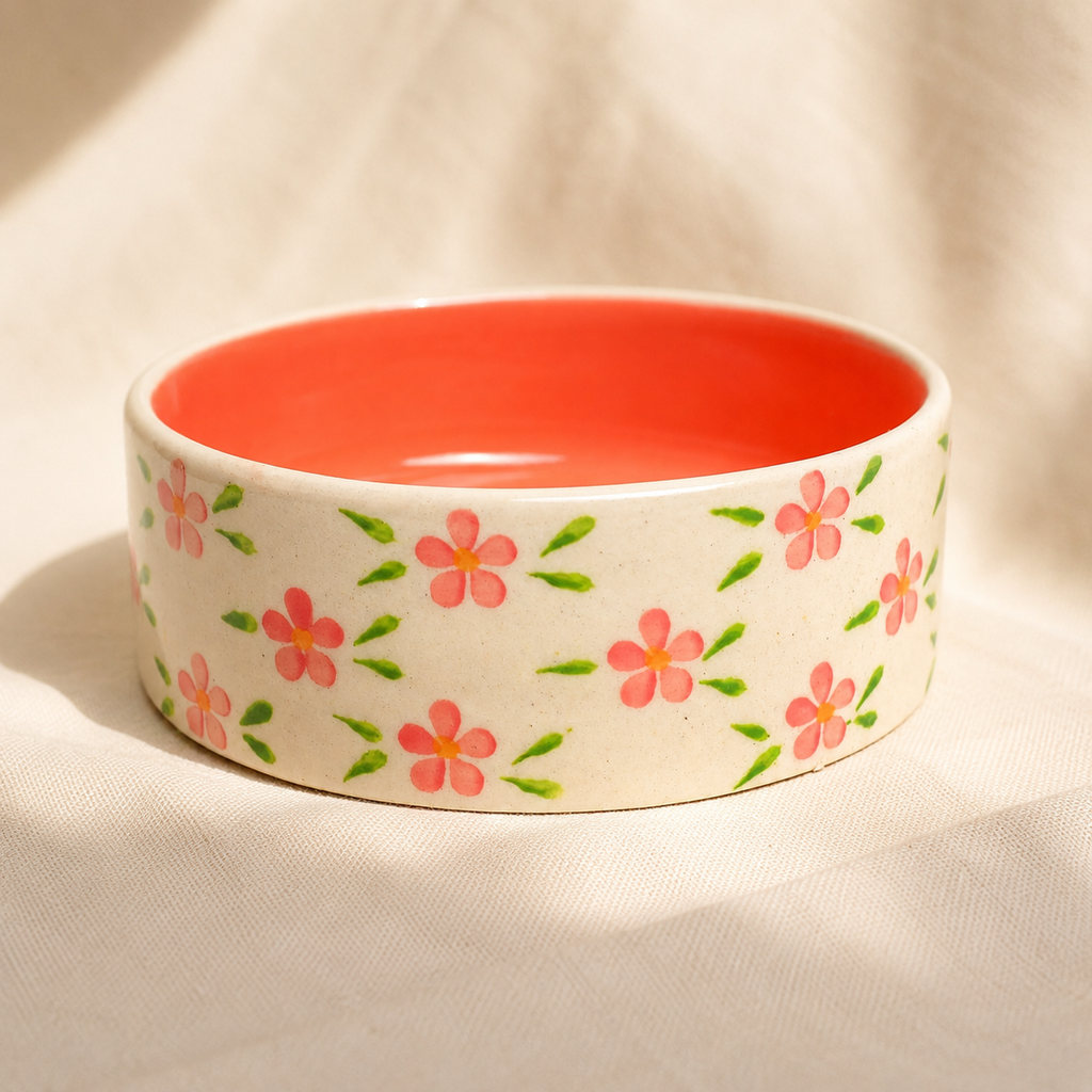 Ceramic Small Bowl - Orange Bloom