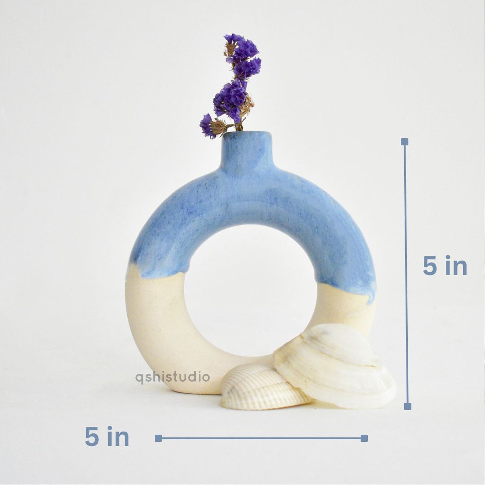 Home Decor Ceramic Donut Vase - Ocean dip