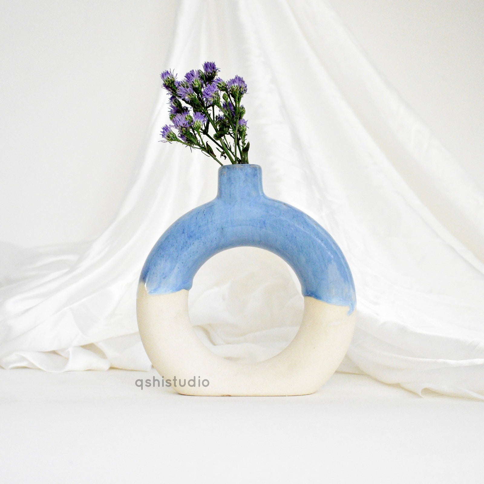 Home Decor Ceramic Donut Vase - Ocean dip