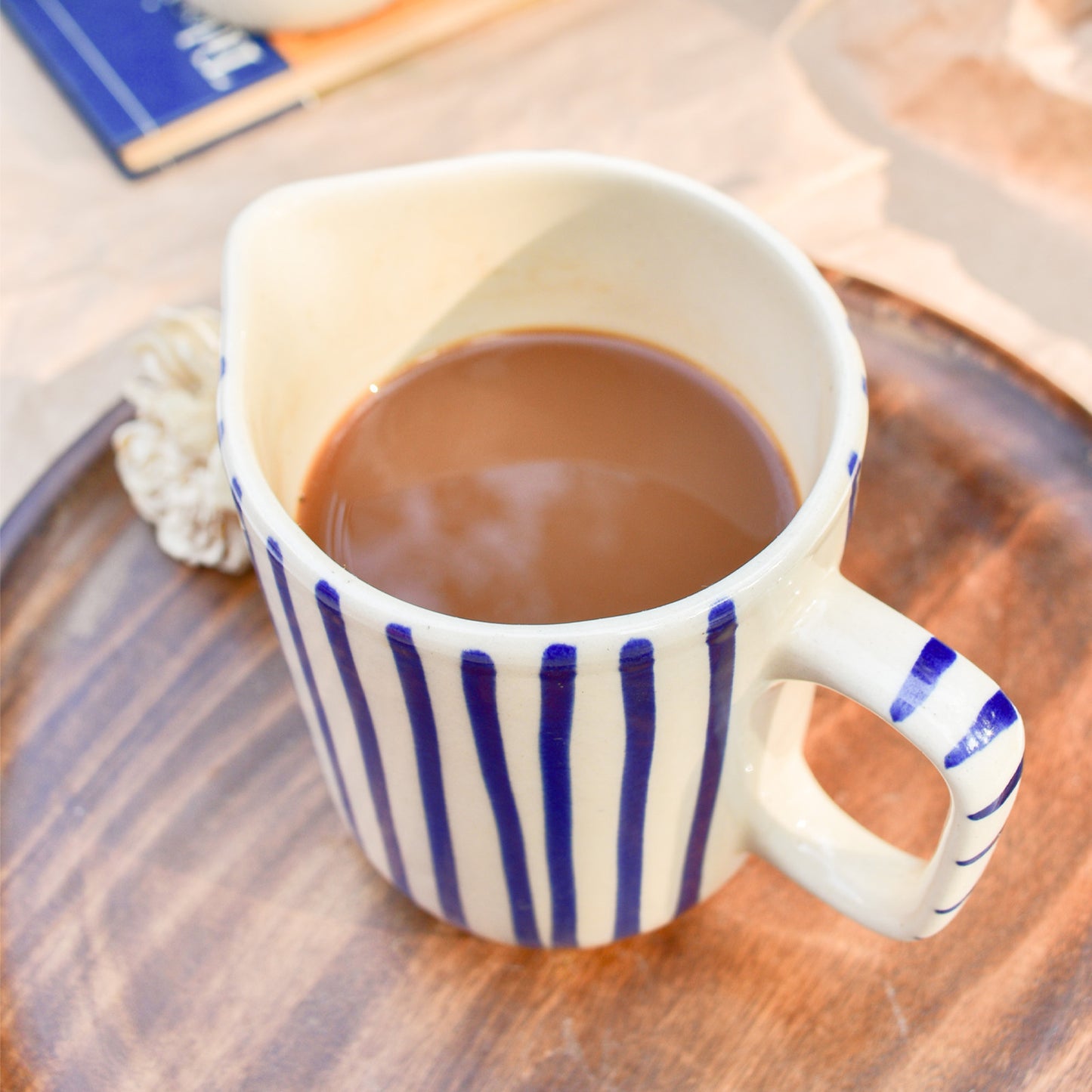 Ceramic Pitcher Jug - Blue Stripe