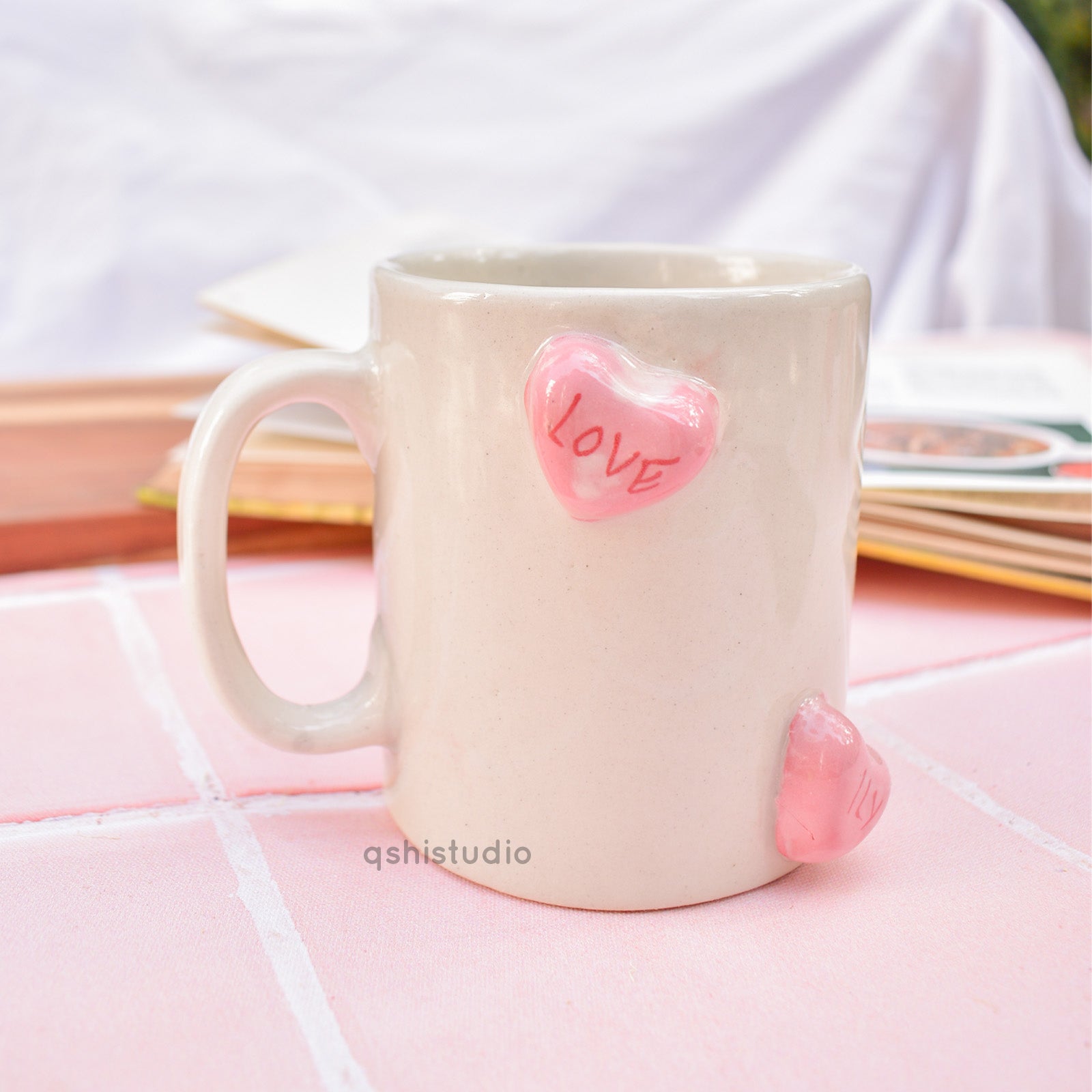 Ceramic Coffee Mug - Candy Hearts