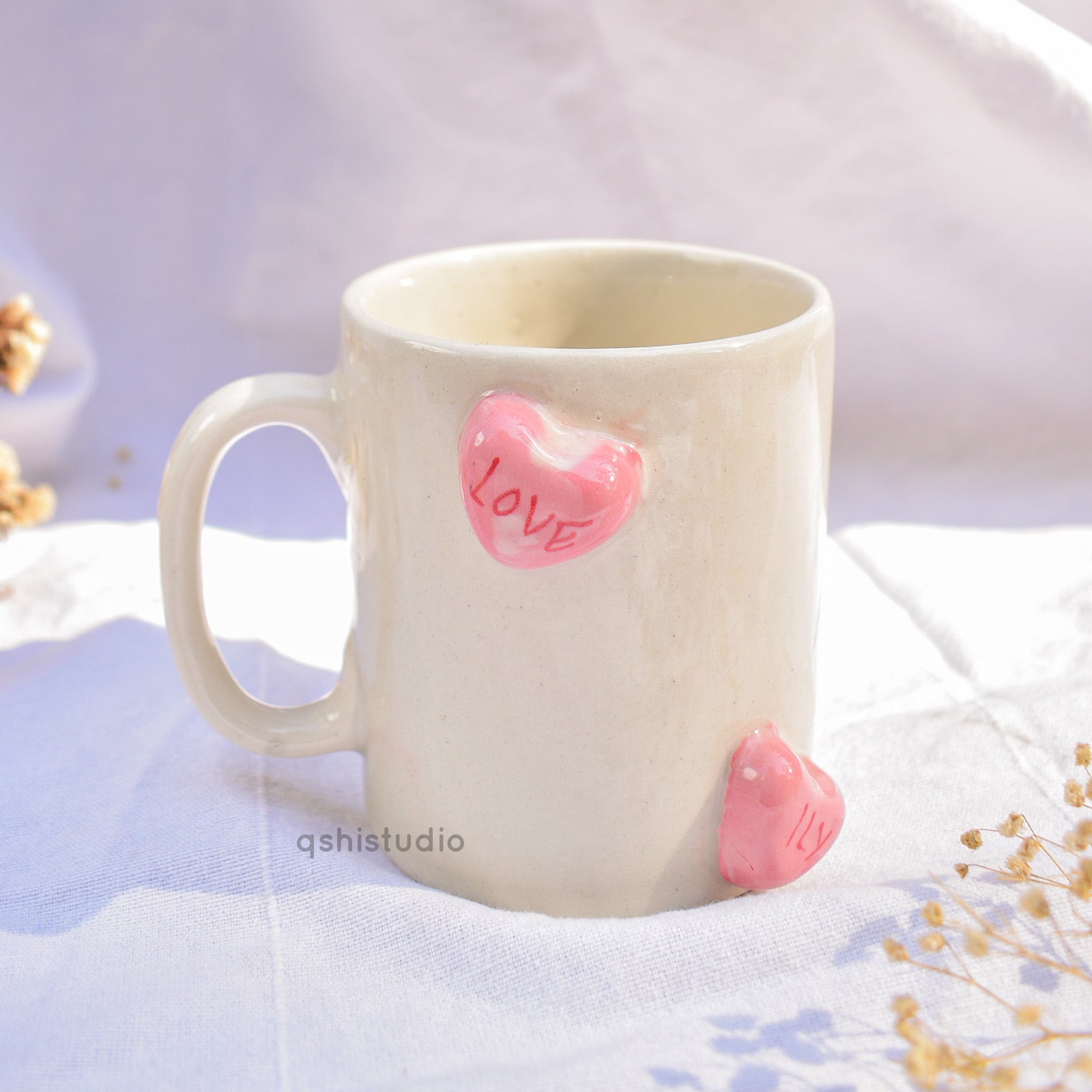 Ceramic Coffee Mug - Candy Hearts