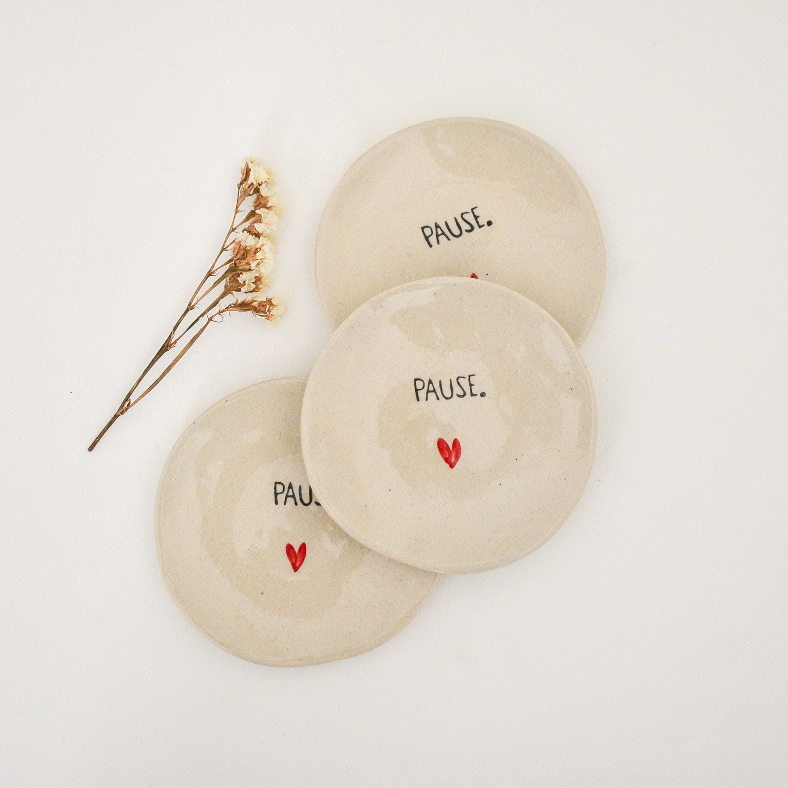 pause breathe ceramic coasters set