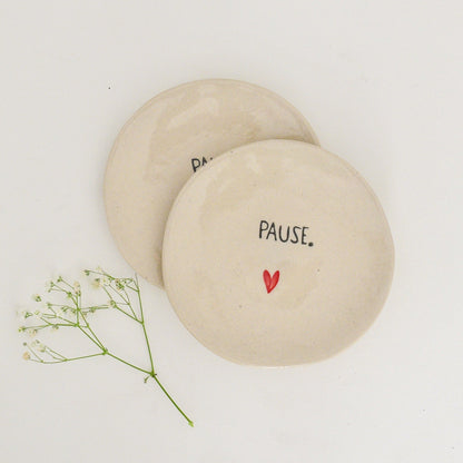 pause breathe ceramic coasters set