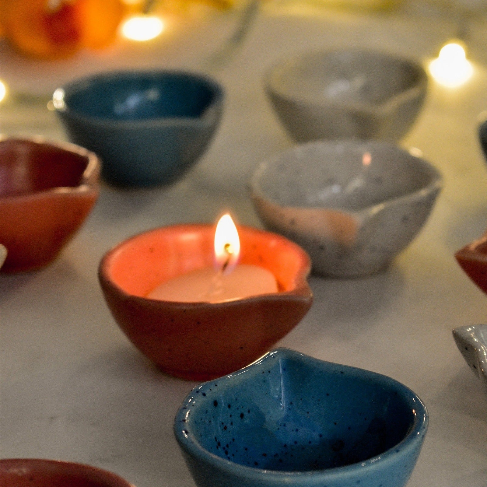 Ceramic Diya - Speckle Ceramic Diya