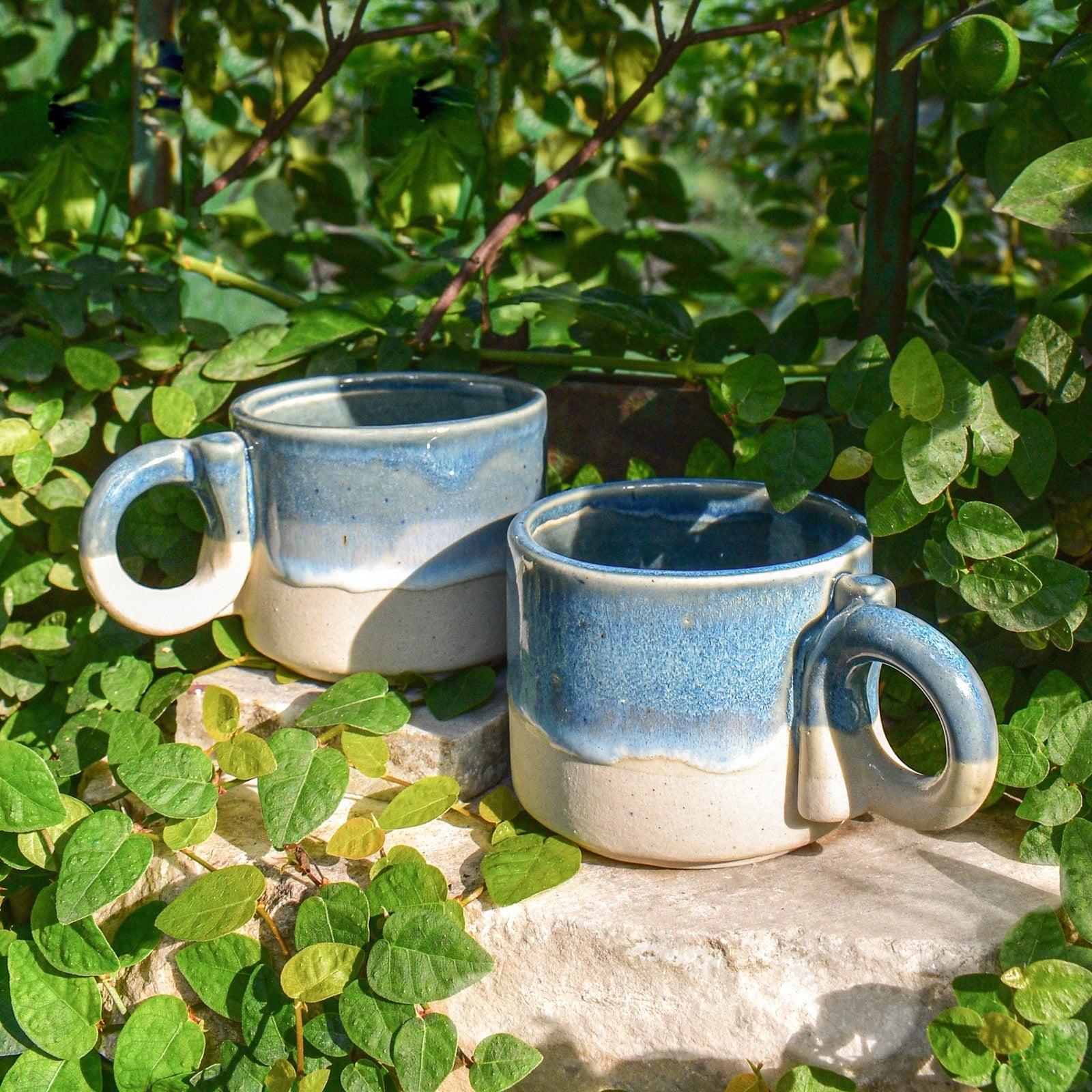 ocean wave ceramic tea cup