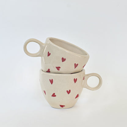 red heart ceramic tea cups