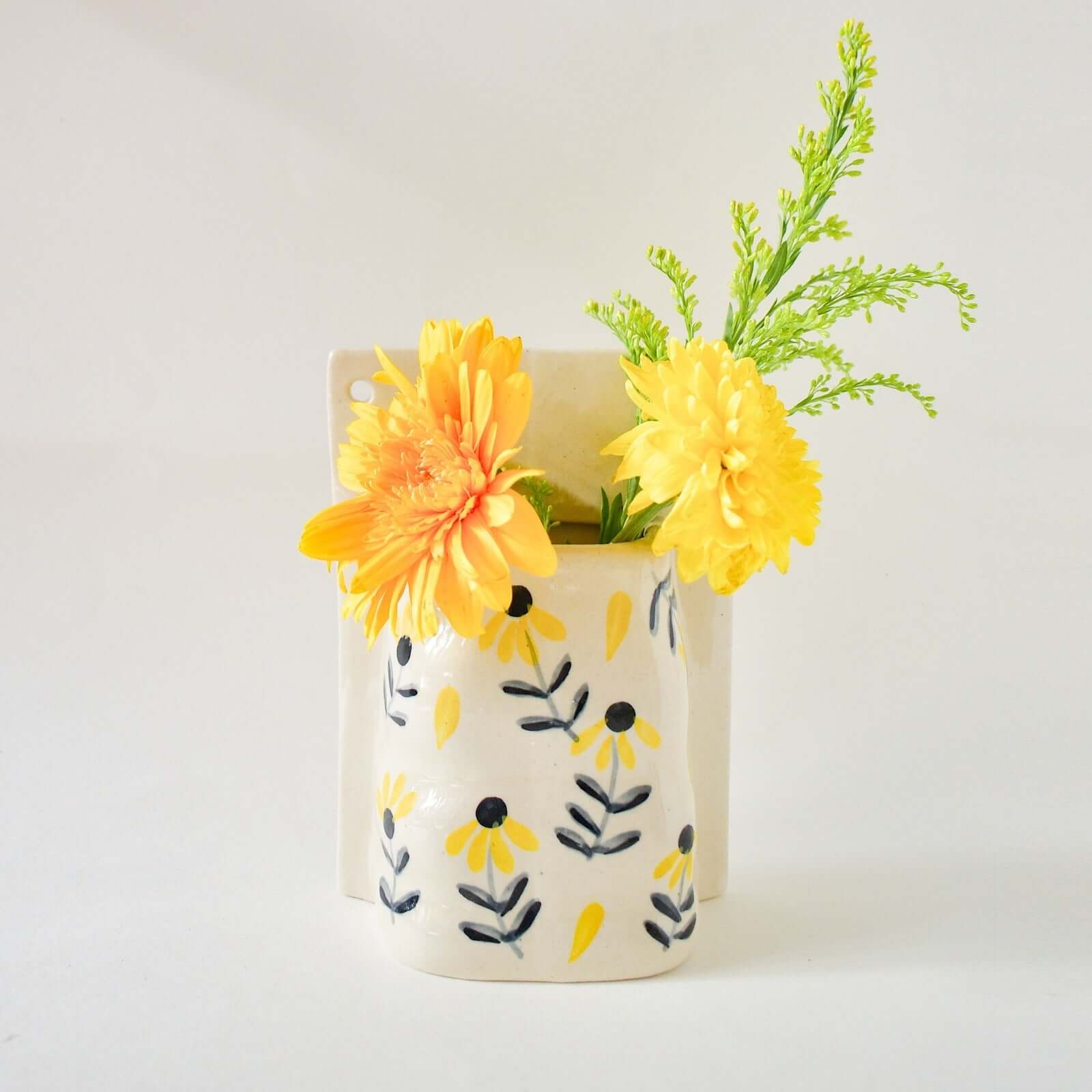 sunflower ceramic wall hanging planters