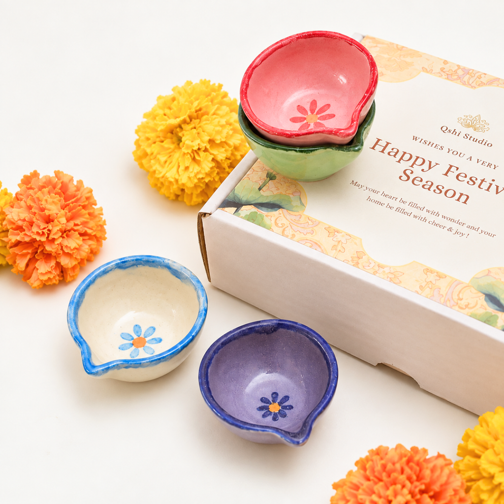 Ceramic Diyas - Flowers
