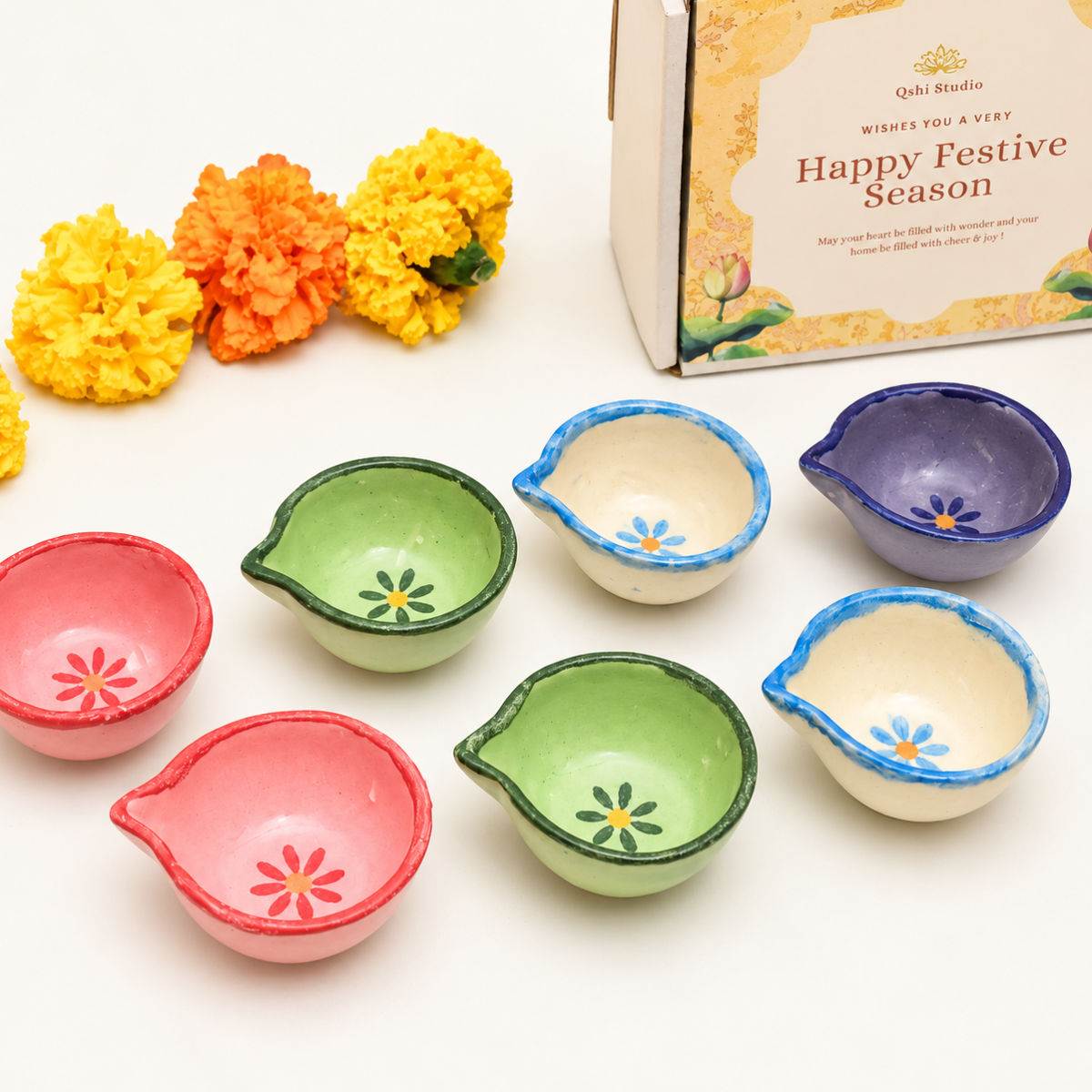Ceramic Diyas - Flowers