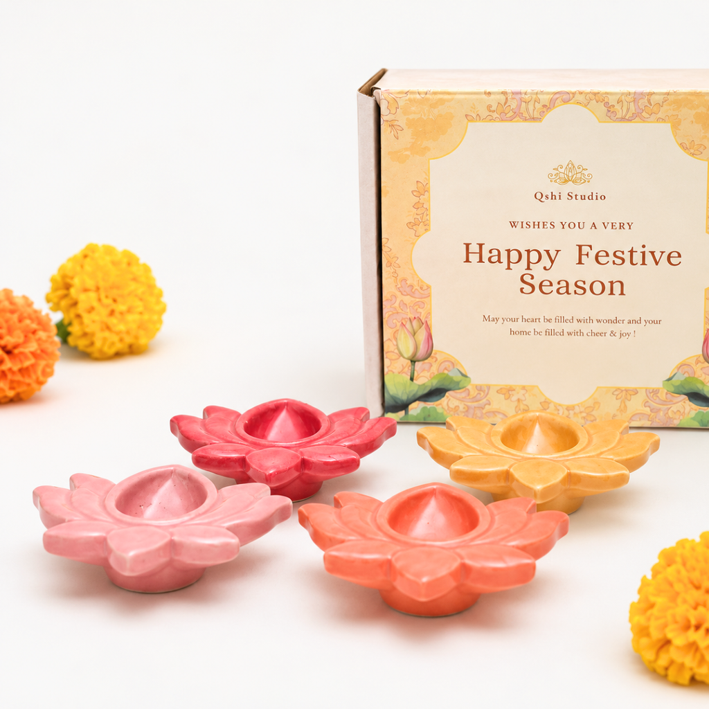 Ceramic Diyas - Lotus