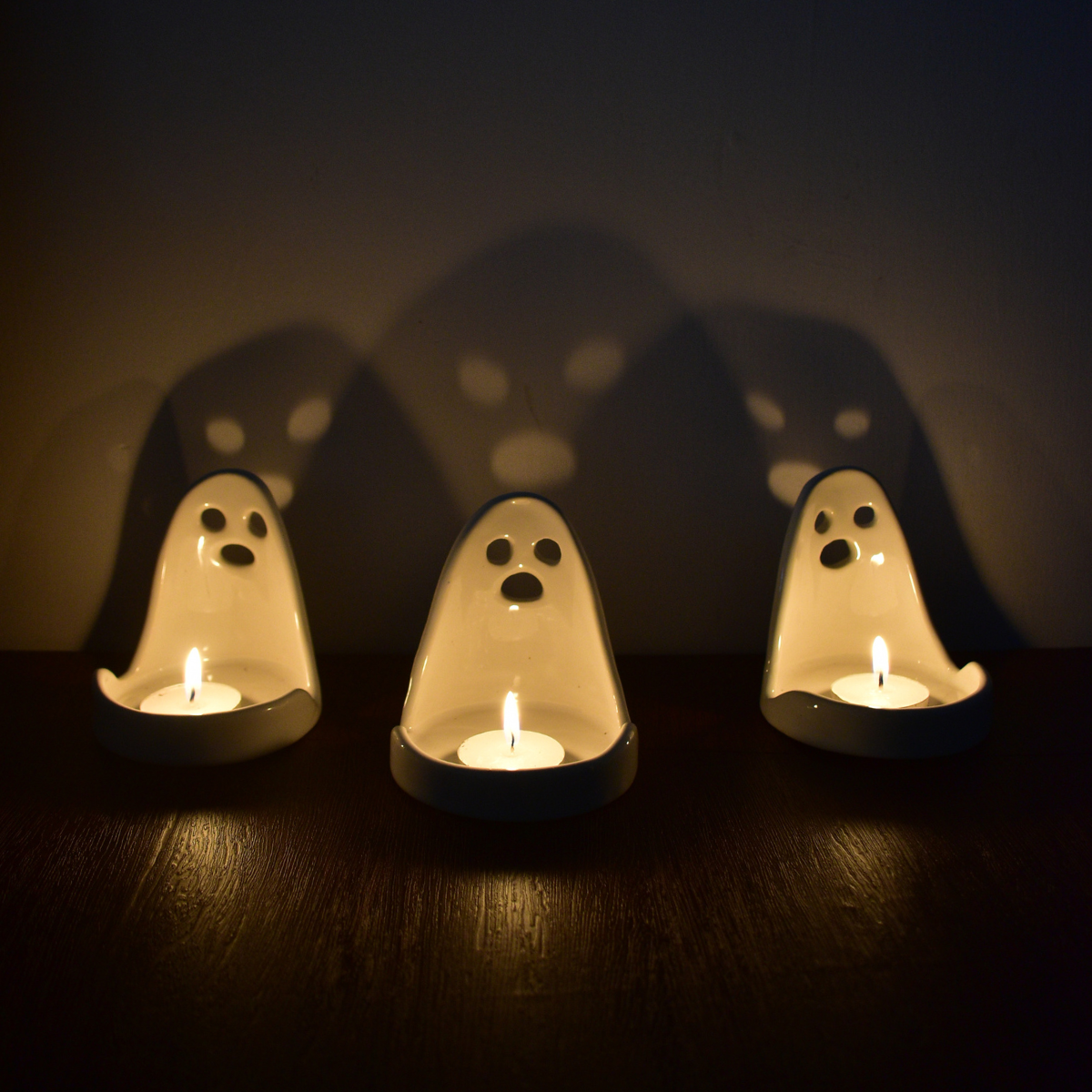 Ceramic Tealight Holder  - Ghost