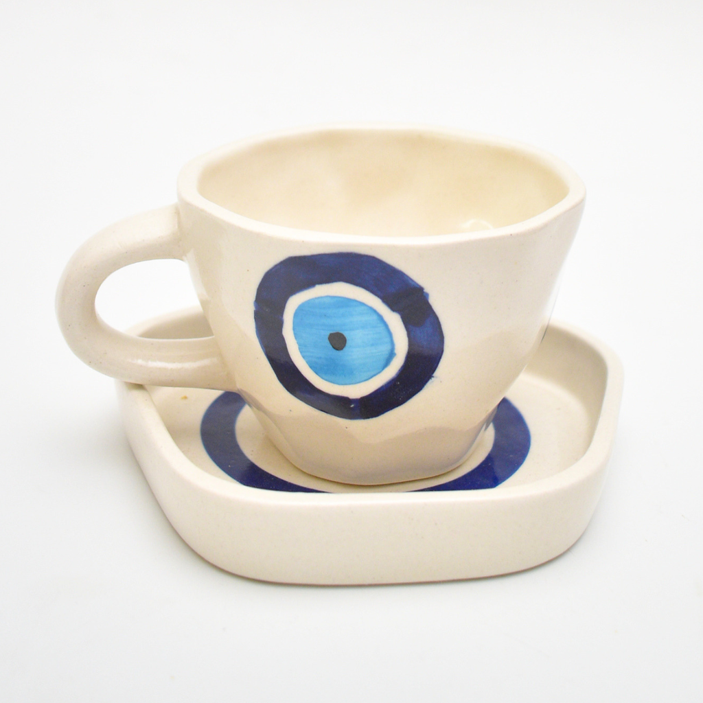 Ceramic Cup & Coaster Set - Nazar
