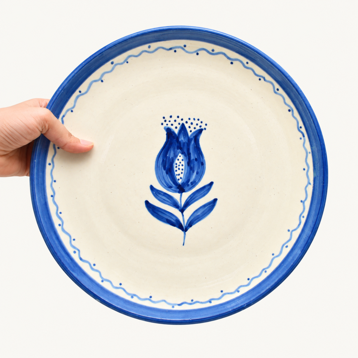 Ceramic Serving Plate - Blue Anar (10 Inches)
