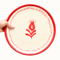 Ceramic Serving Plate - Red Anar (10 Inches)