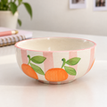 Serving Bowl - Pink Orange Stripe (5 inches)