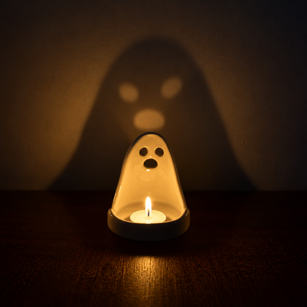 Ceramic Tealight Holder  - Ghost