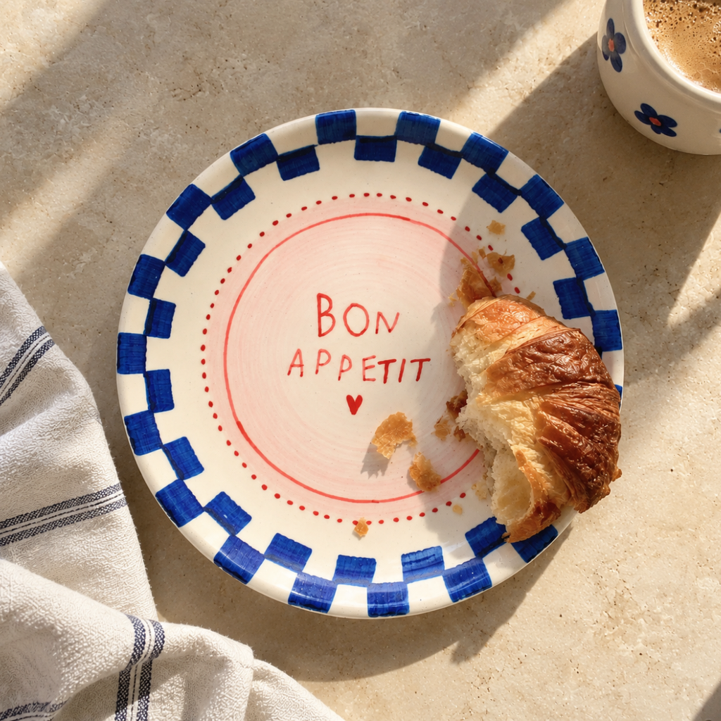 Cute Dessert Plate -  Bon Apetit
