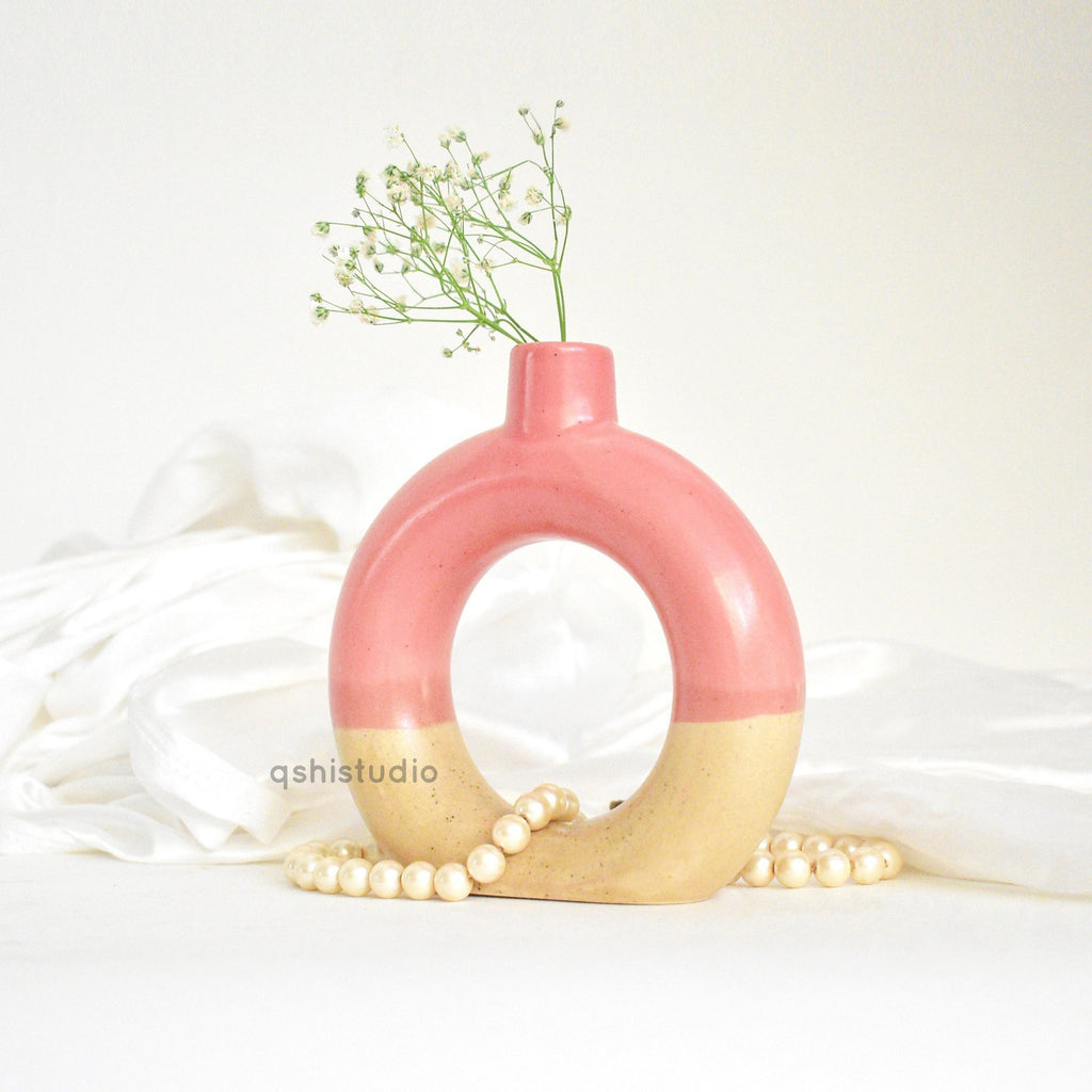 Pink Donut Ceramic Vase - Bubblegum
