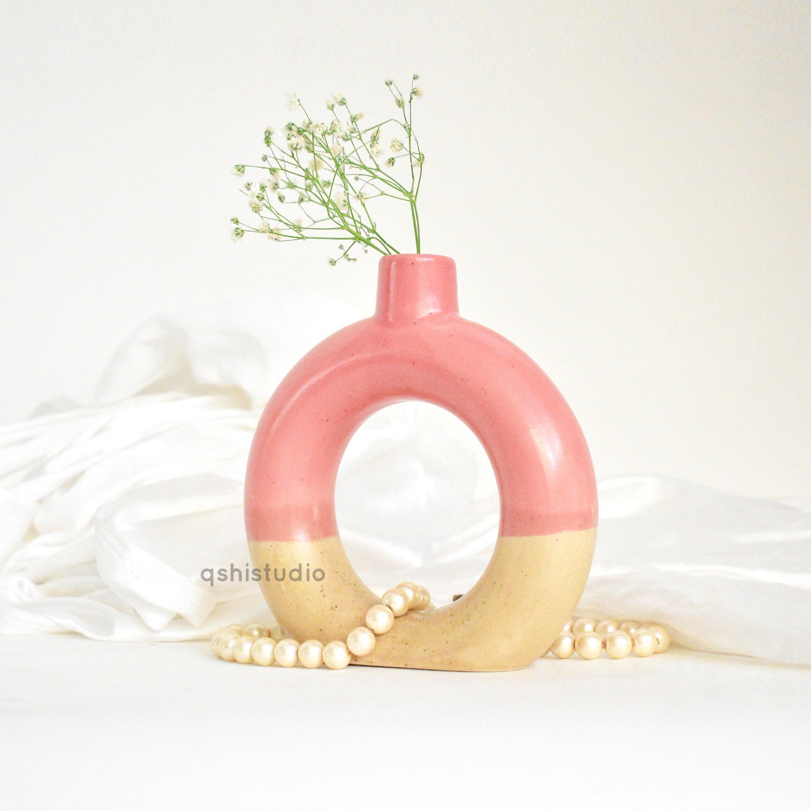 Pink Donut Ceramic Vase - Bubblegum