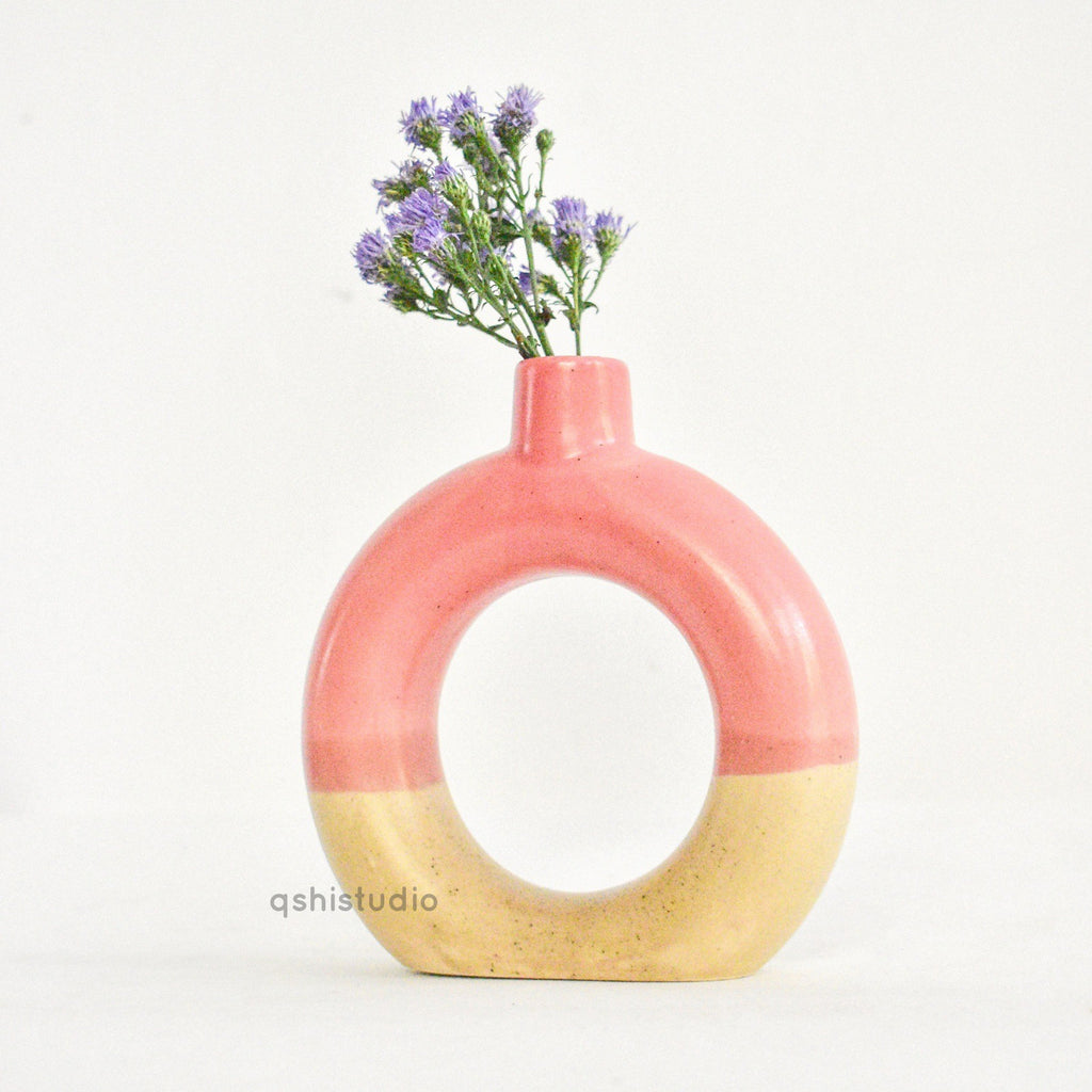 Pink Donut Ceramic Vase - Bubblegum