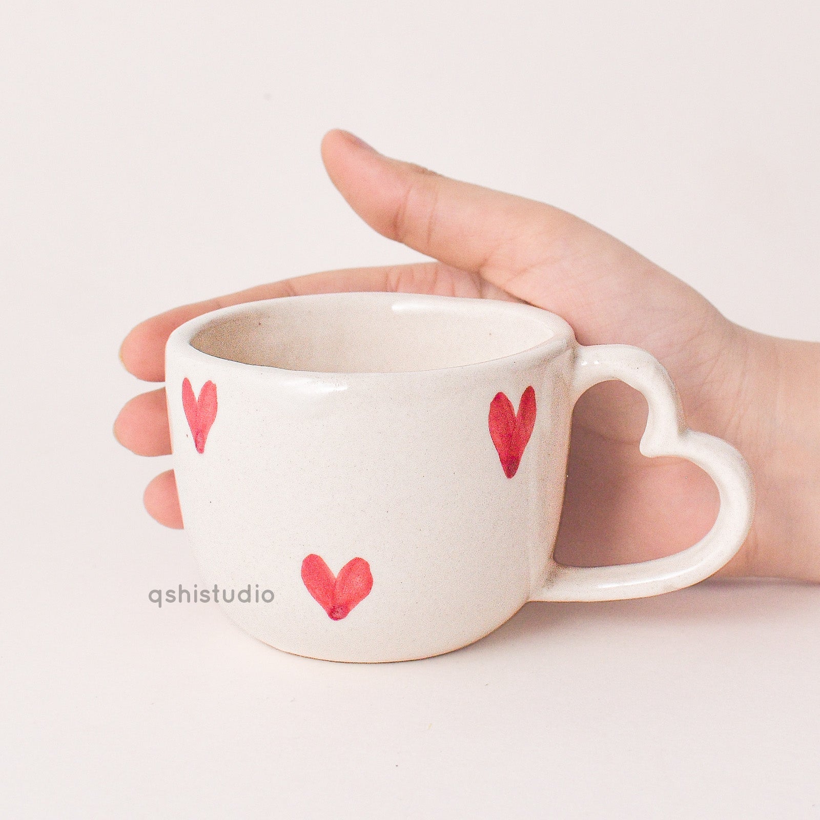 Handmade Ceramic mug & Coaster Set - Love