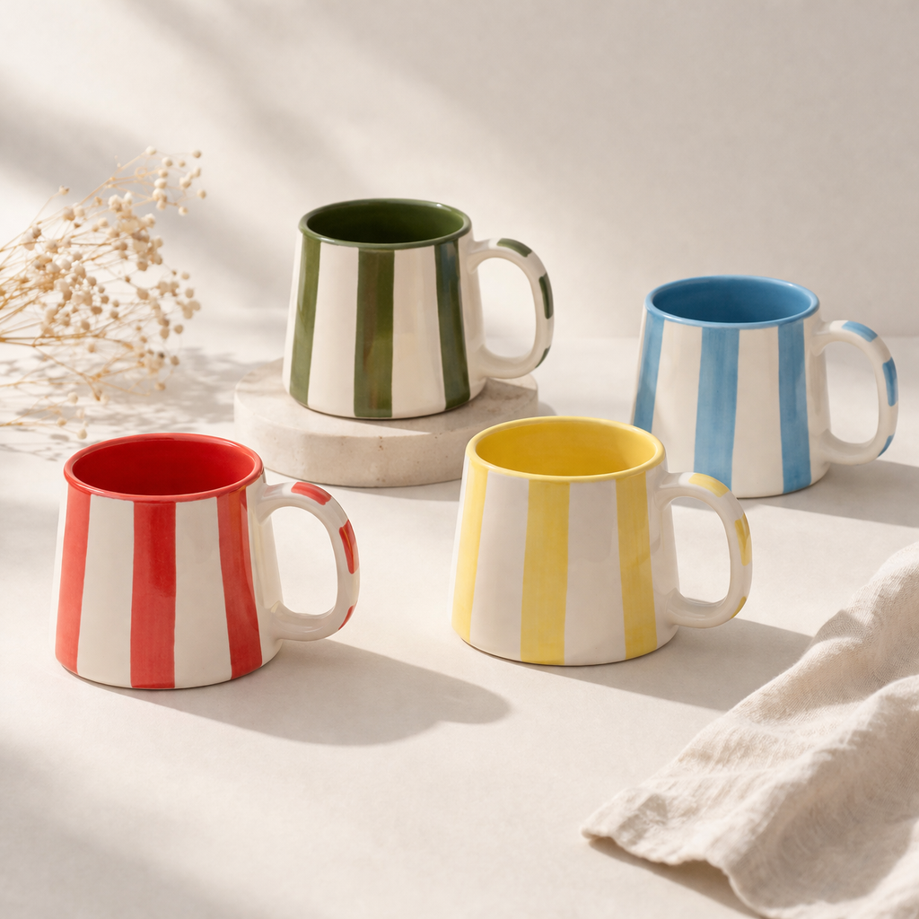 Stripe Mugs- Buy 3 Get 1 free