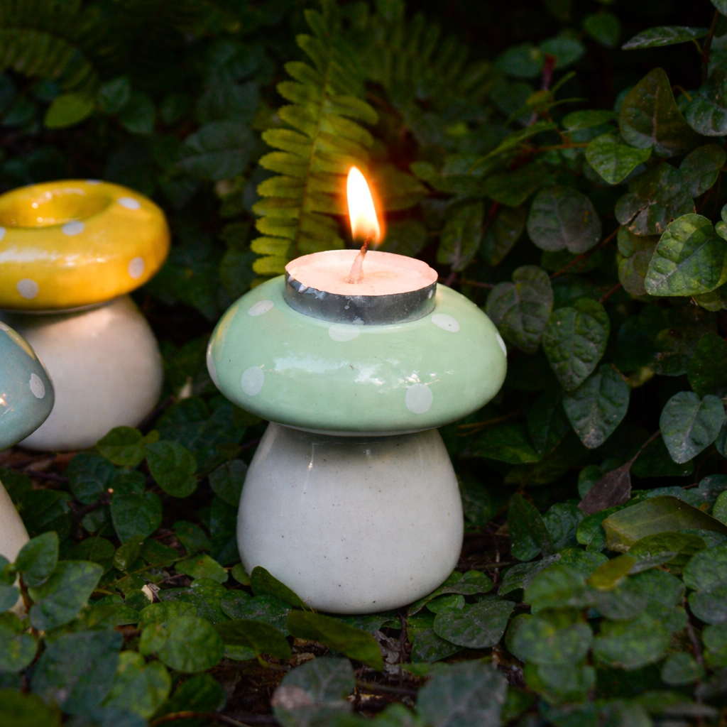 Diya/Candle Holder -  Mushroom (1 pc)