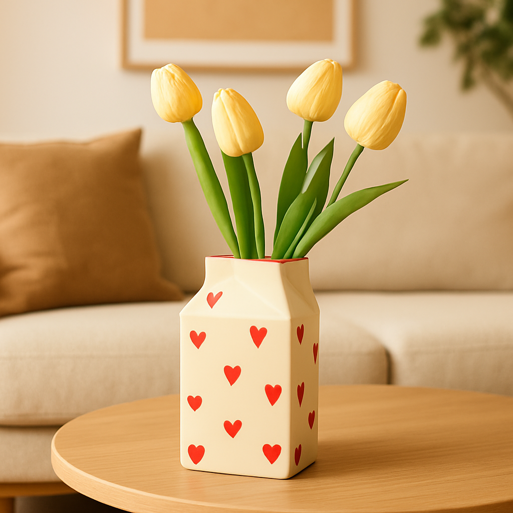 Flower Ceramic Vase - Heart Milk Jug